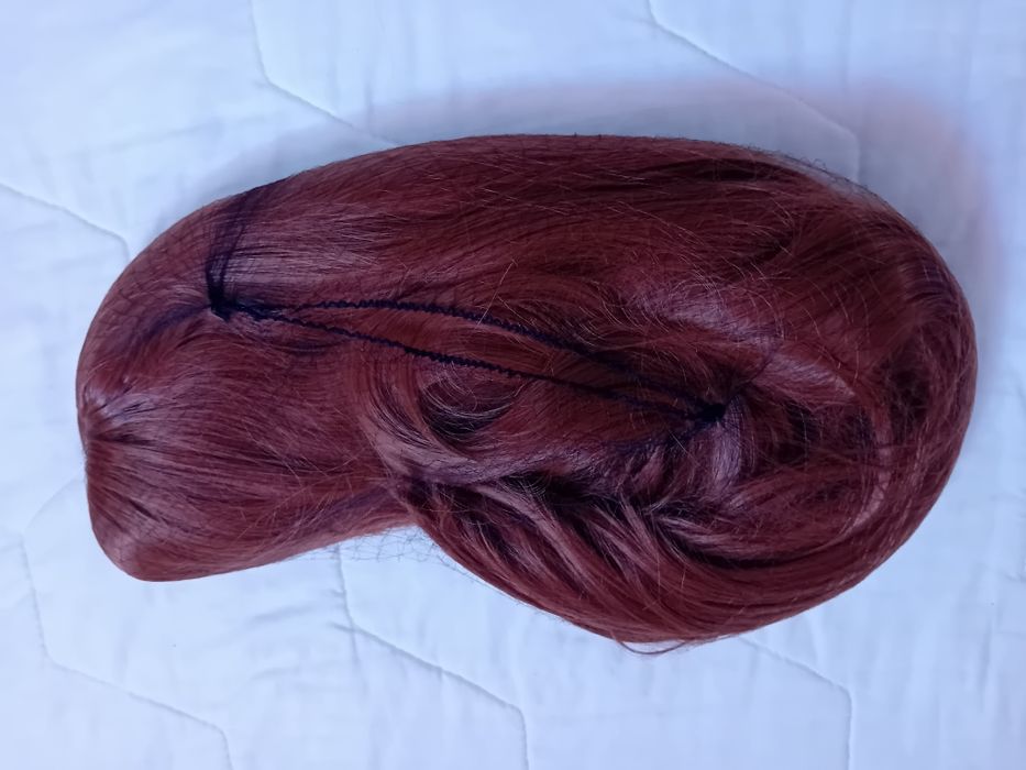 Peruca ruiva cabelo sintético