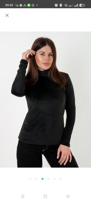 Жіноча велюрова кофта, гольф водолаза світер