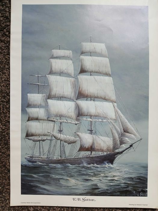 posters de barcos à vela - "courtesy Mobil Oil Corporation"
