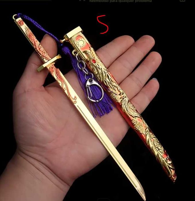 Mini Katanas de decoração/chaveiros de Metal (23-25CM)