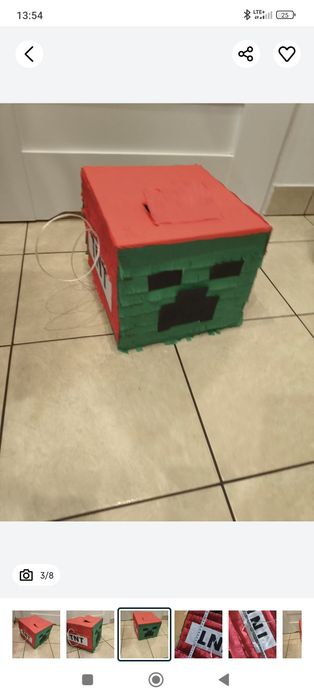 Piniata urodziny Minecraft creeper TNT express wysyłka