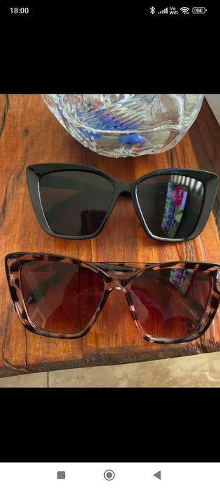 Hit koty Okulary przeciwsłoneczne 2szt. Pantera brąz i czarne UV dams