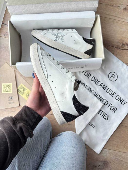 Кеди Golden Goose Glitter Star Silver / кеды Голден Чуз Гліттер білі