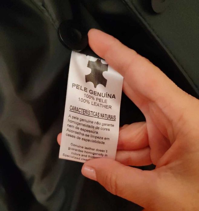 Casaco pele genuína