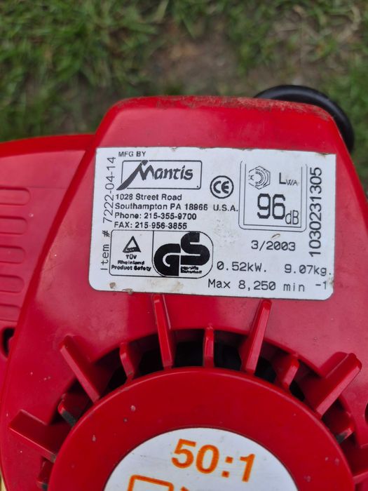 Glebogryzarka nożyce wertykulator areator spalinowy Mantis