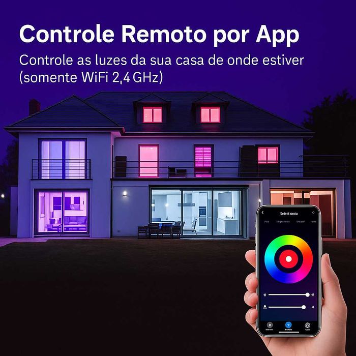 Lâmpada LED Inteligente E27 RGB – Luz Multicolor