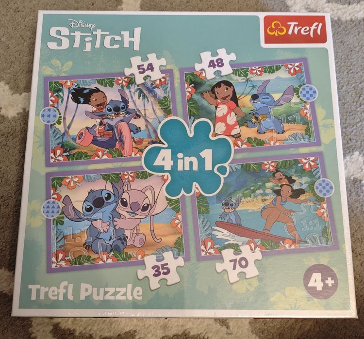 Zestaw puzzli Trefl 4w1 "Szalony dzień Lilo & Stitch"