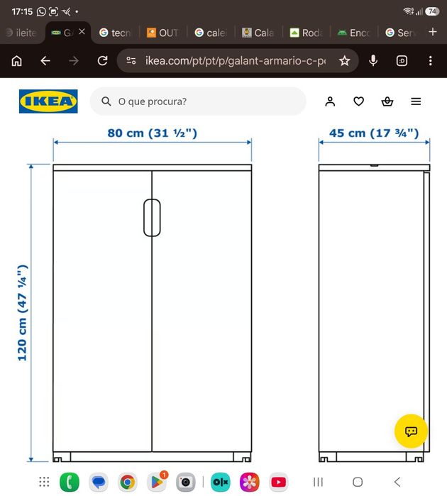 Armário, roupeiro, móvel  arrumação escritório, branco, Ikea Galant