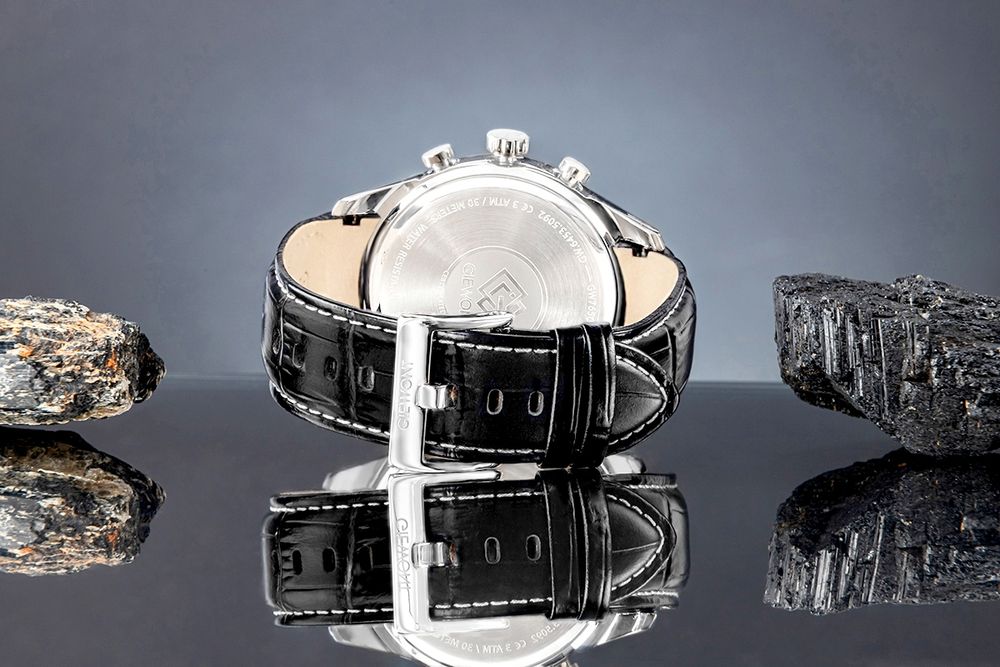 zegarek męski giewont chronograph sapphire srebrno niebieski gw7650-a3