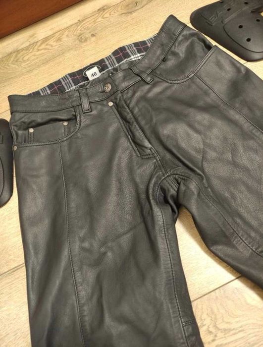 Spirit motors р 31 мото штани шкіряні чоловічі байкерські чорні джинси