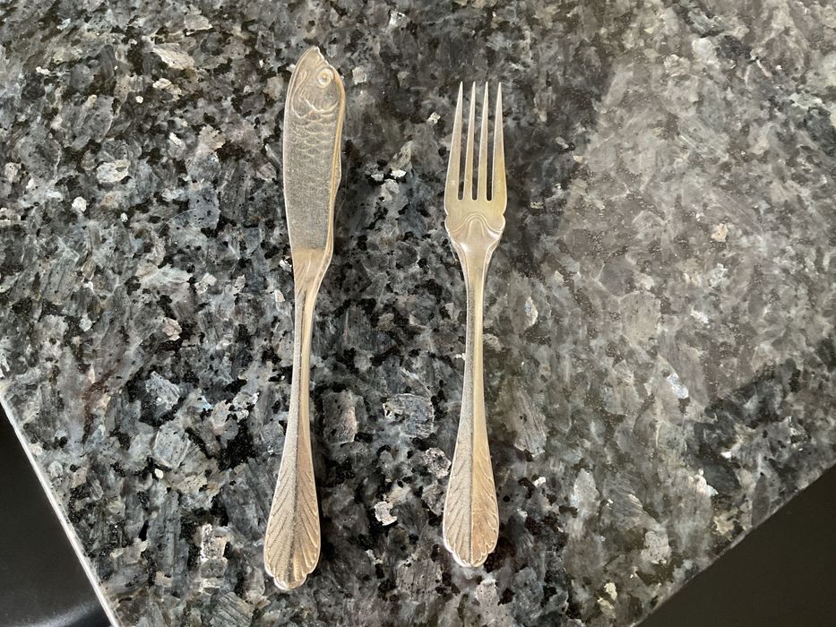 Talher de peixe em prata