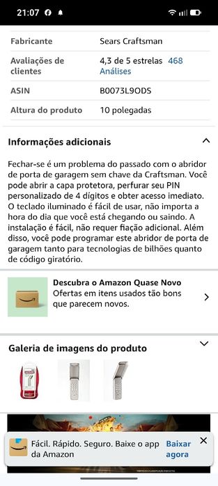 Sistema de entrada sem controle remoto