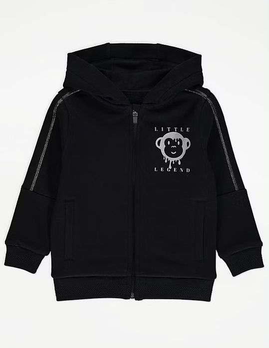 98 104 George czarna bluza dresowa rozpinana ciepła + koszulka tshirt