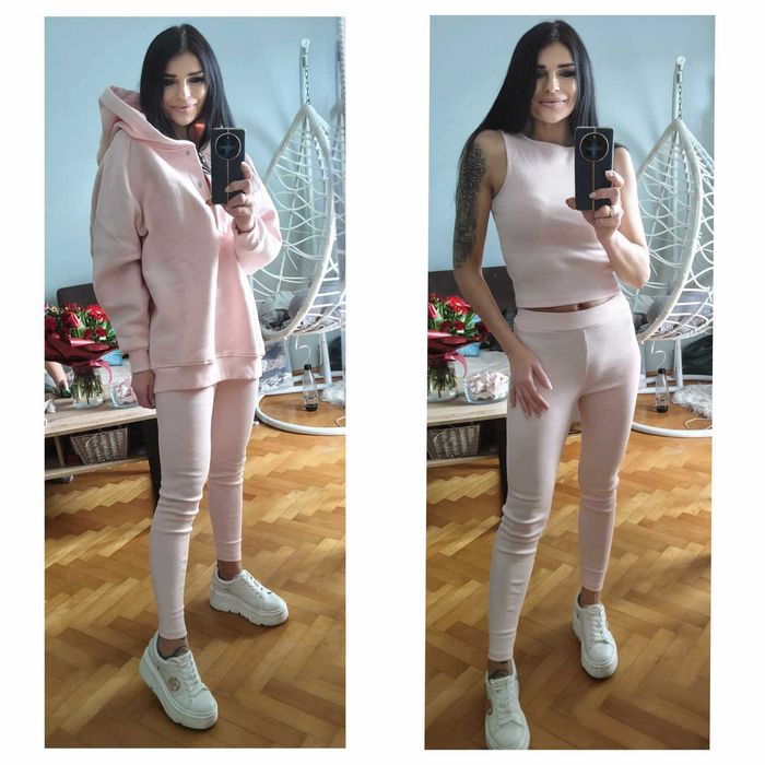 Komplet dresowy napy róż różowy