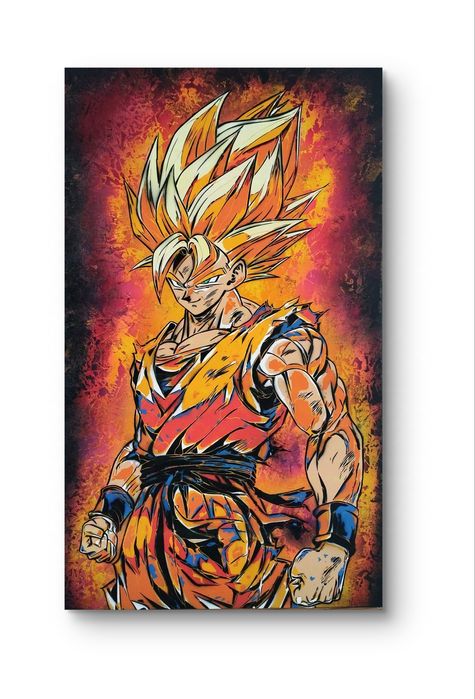 Son Goku pintura original em tela