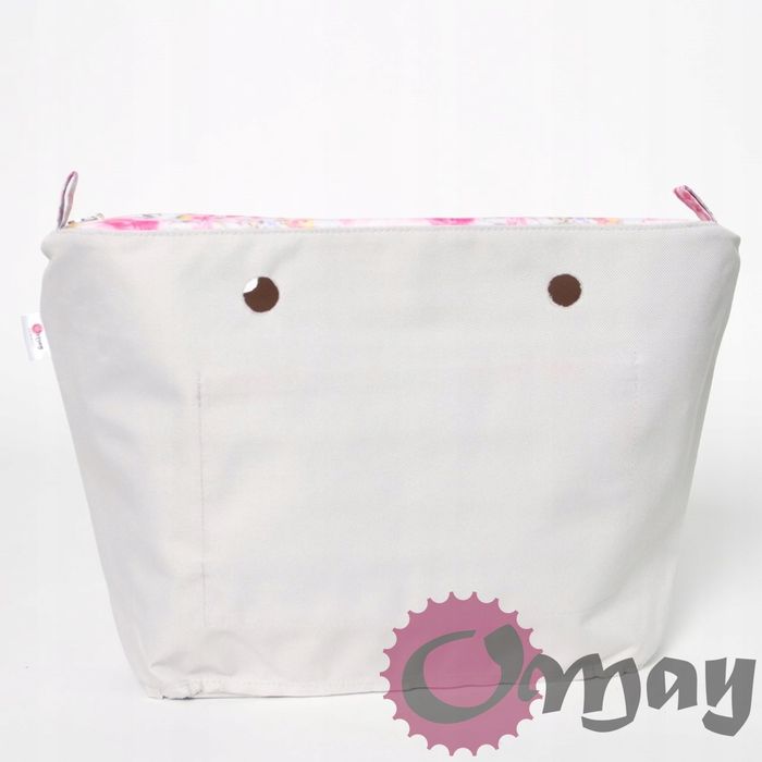 organizer OBAG STANDARD kwiaty różyczki różowe szary wkład OMAY