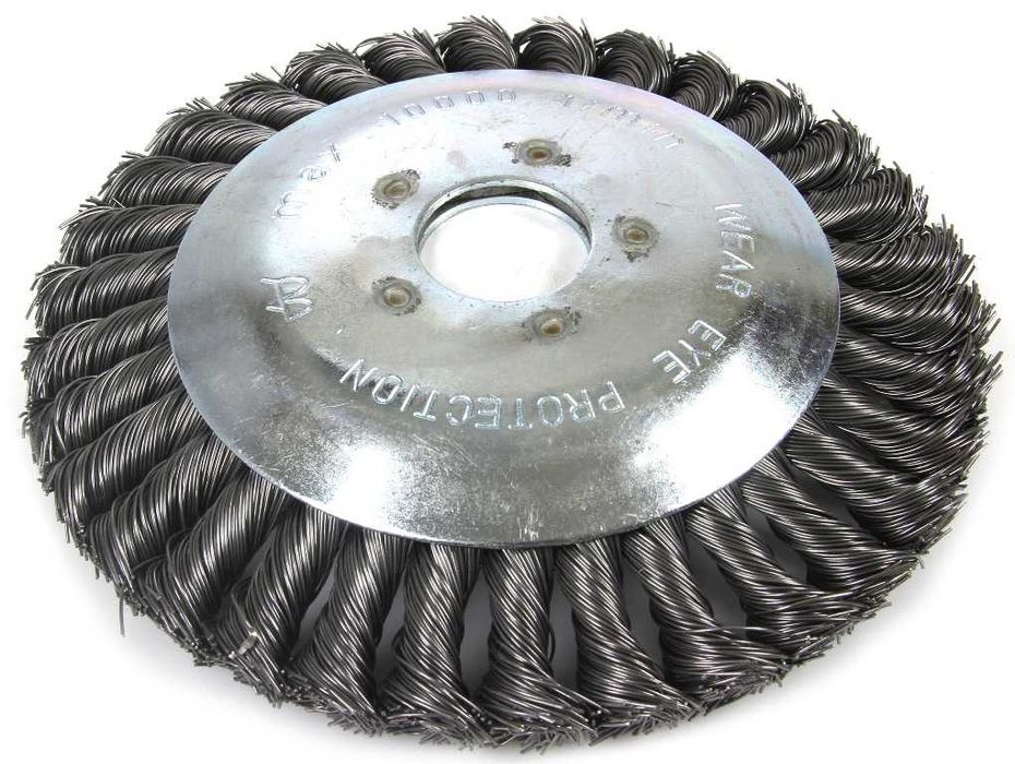 Szczotka druciana pleciona tarczowa 200/25,4mm kostka chwasty 3 szt