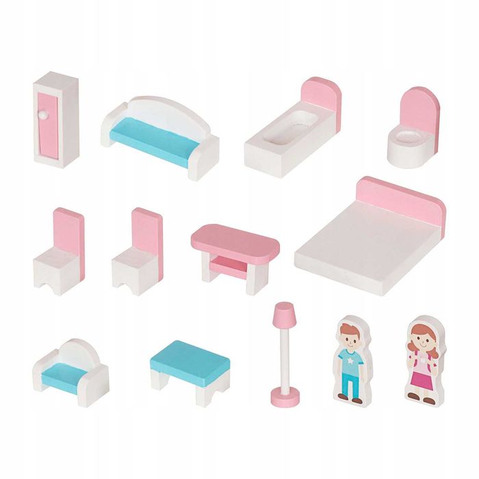 Ляльковий будиночок,кукольный домик, светодиодное освещение + мебель