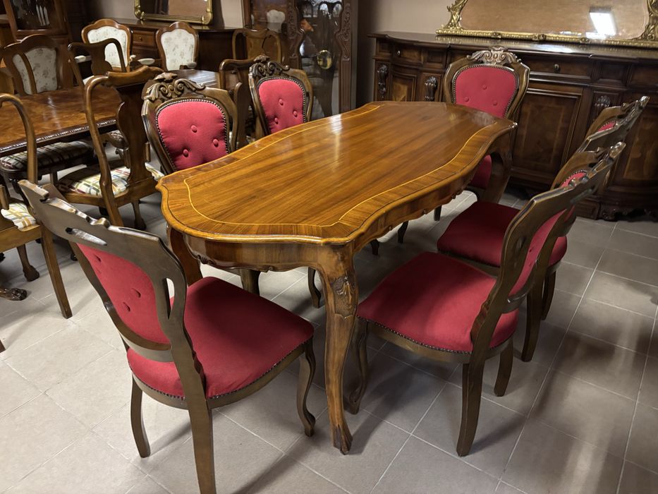 Piękny Stylowy Zestaw Stół + 6 Krzeseł Ludwik Meble Stylowe Sklep