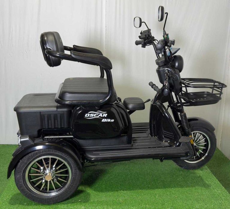 Електроскутер OSCAR Bike 72V/20Ah/1200W чорний триколісний