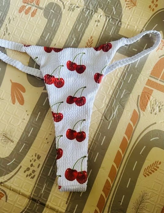 Купальник гарний сексуальний міні бікіні білий з малюнком