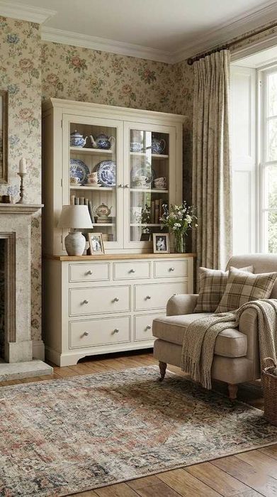 Kredens, z drewna, retro, w stylu angielskim