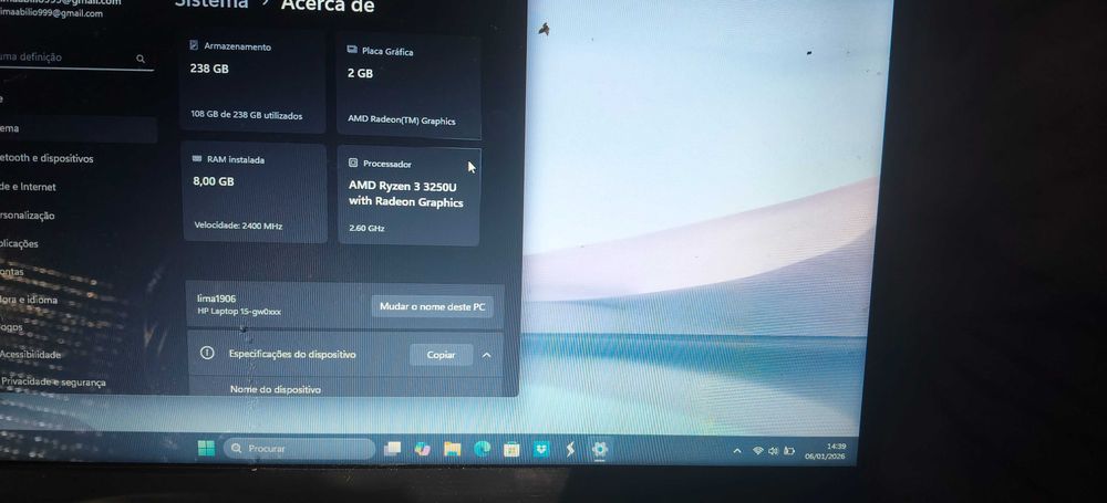 Portátil HP com cerca de 3, 4 anos