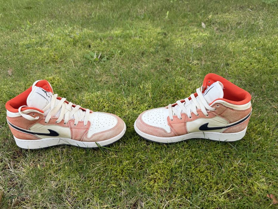 Jordan 1 Mid Team Orange GS Tamanho 37,5