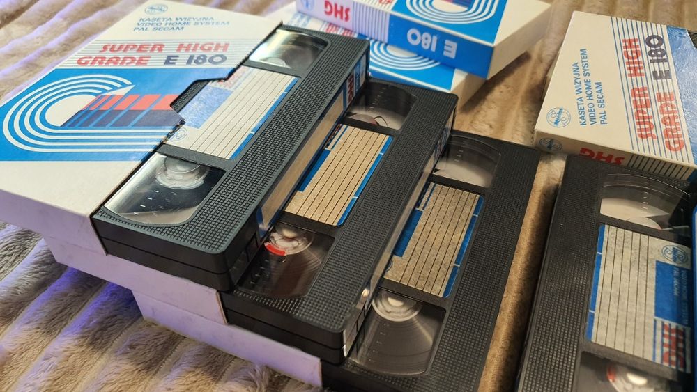 VHS STILON Zestaw 7szt. kaset wizyjnych. E-180 Super High Grade