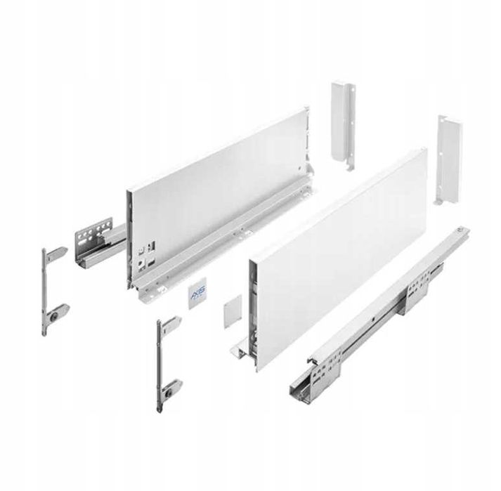 Szuflada GTV AXIS PRO wysoka L500 H167 biała cichy domyk pełen wysuw