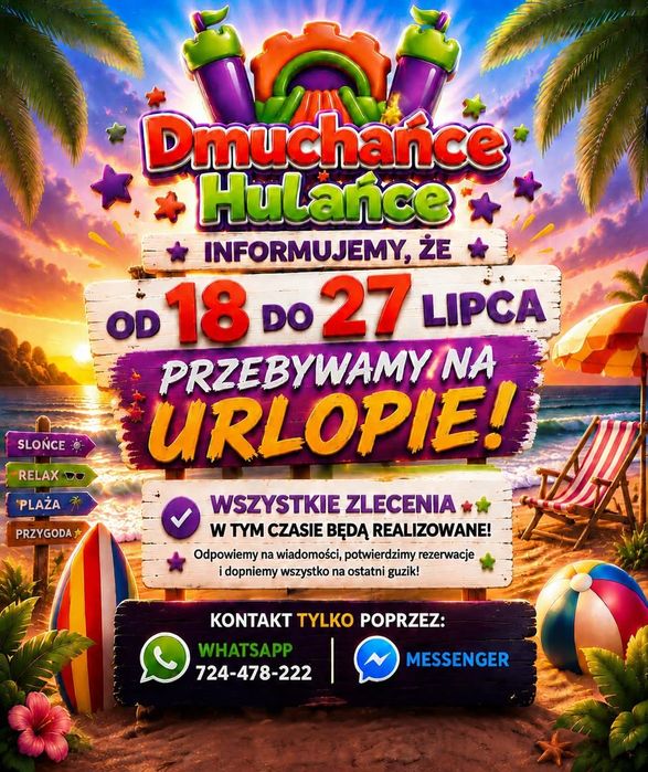 Dmuchaniec, dmuchańce, piana party, popcorn, wata cukrowa