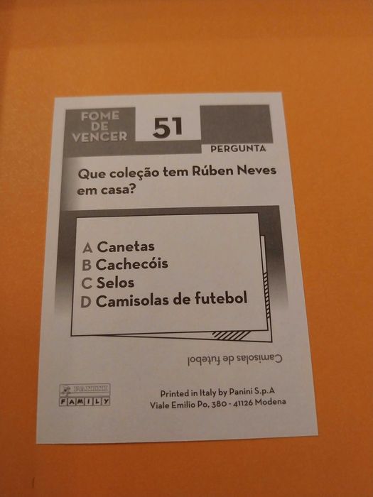 Rúben Neves, nº51, coleção Fome de Vencer, Seleção Portuguesa, raro, edição limitada