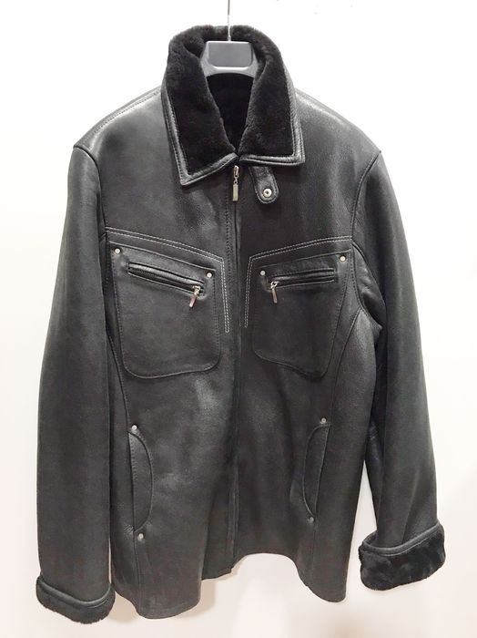 Натуральна чоловіча дублянка з овчини. Розмір L