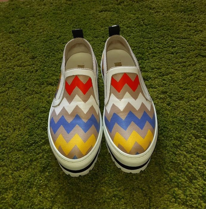 Слипоны MSGM итальянские женские кожаные кроссовки лоферы на платформе