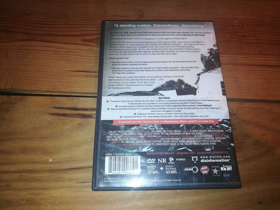 BIG EASY TO BIG EMPTY DVD (legendagem em Inglês)64575301162626122