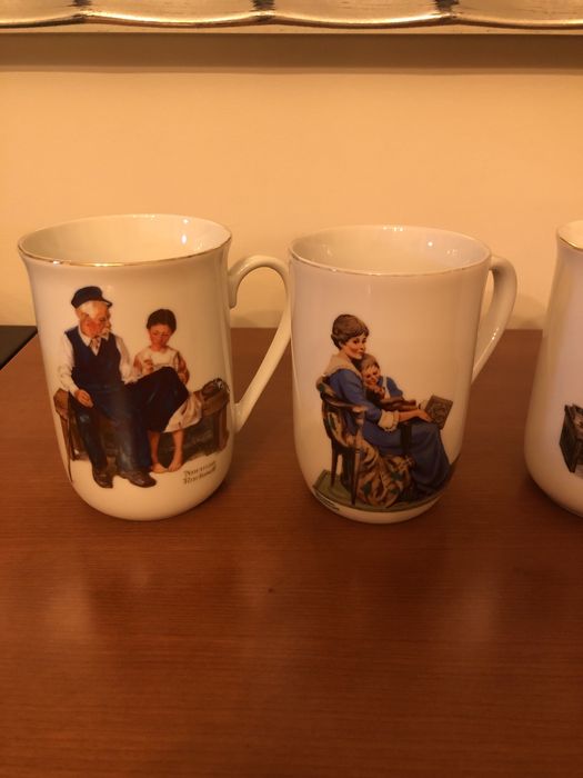 Lote 7 chávenas de coleção Norman Rockwell