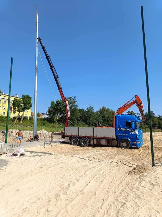 Transport HDS, Załadunek, Rozładunek, dźwig, żuraw, 6,6t, wysięg 18,9m