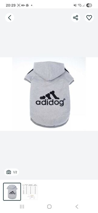 Bluza dla psa M czarna oraz szara