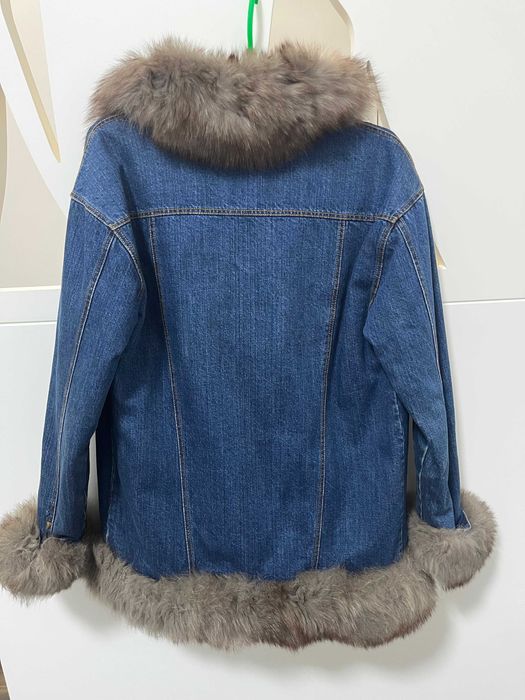 Женская винтажная, меховая куртка. Мех: отделка-песец,подклад- шиншила