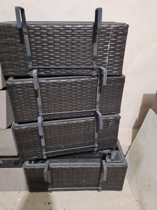 4 skrzynki doniczki balkonowe 51 × 20 cm z uchwytami