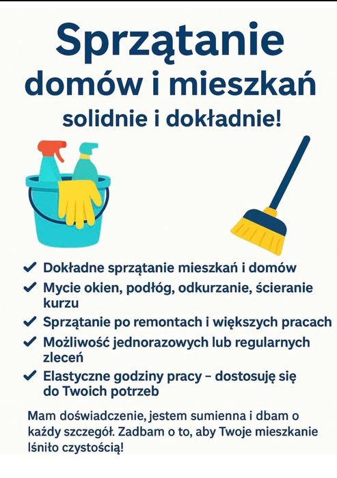 Sprzątanie domòw i mieszkań