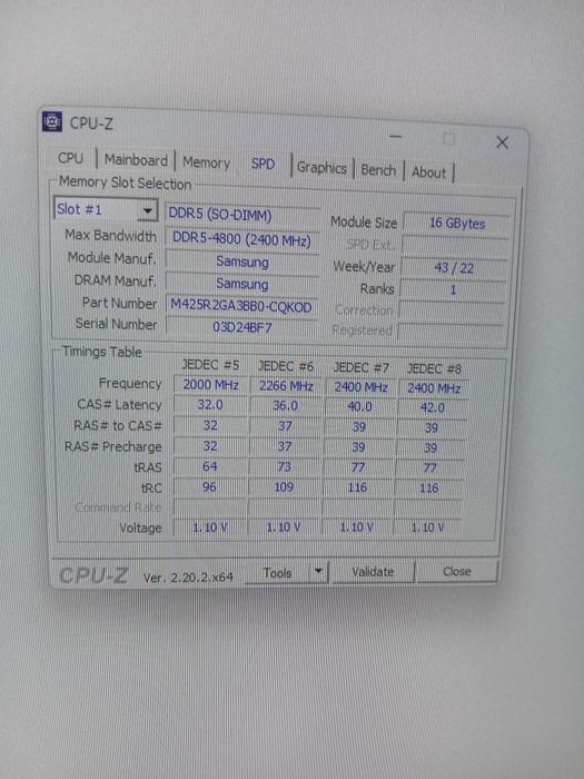 Samsung 16GB DDR5 4800MHz SO-DIMM
