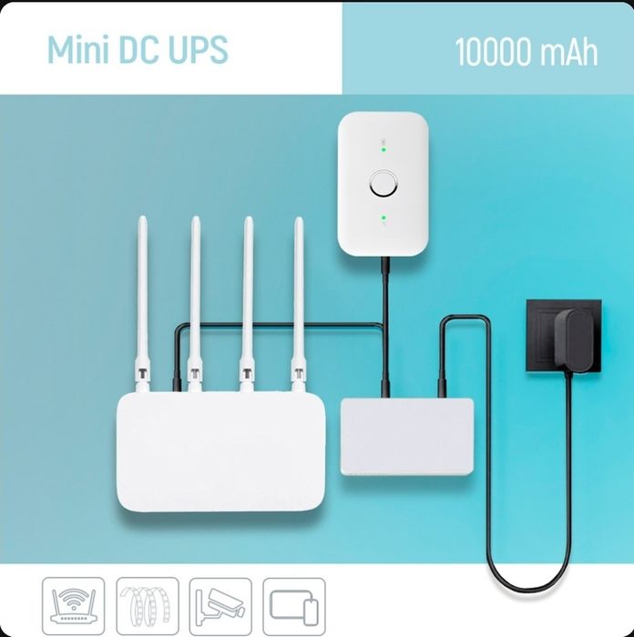 ДБЖ для роутера COLORWAY 10000mAh 21W White (CW-PB100LI3WT)