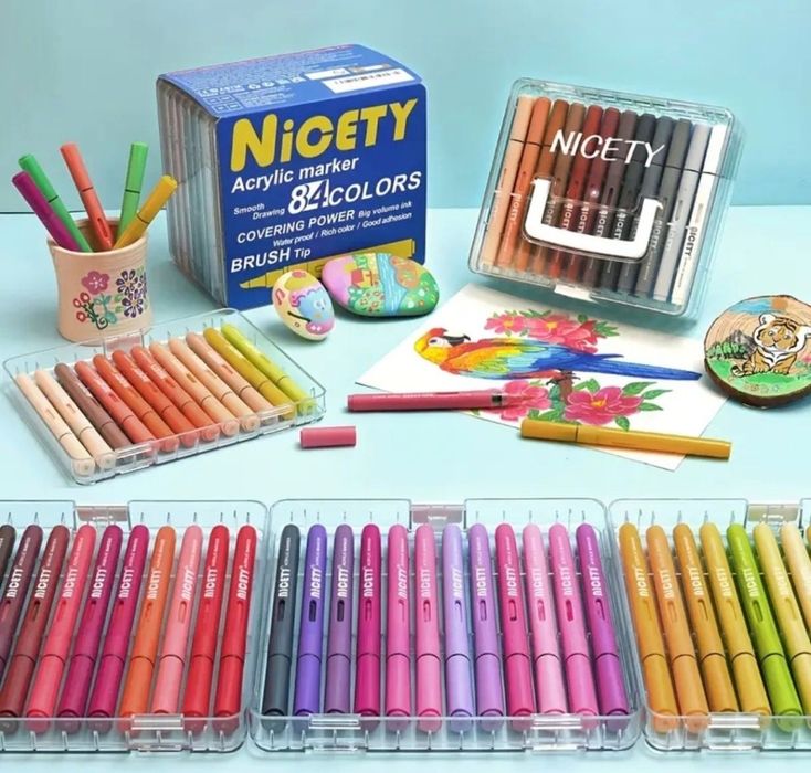 Акриловые маркеры браш оригинал Nicety 84шт.