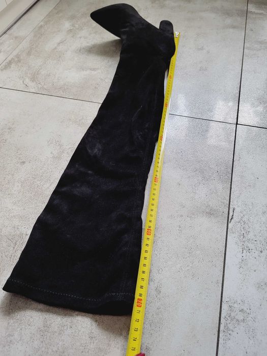 Czarne długie kozaki za kolano Deezee 38