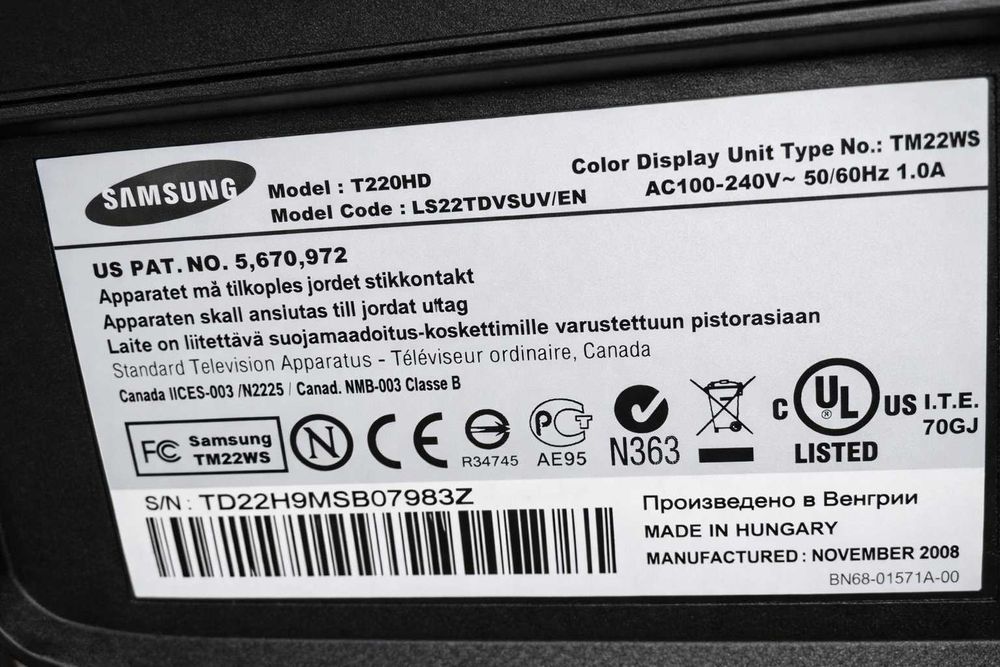 Monitor TV Samsung SyncMaster T220HD 22 cale – stan idealny