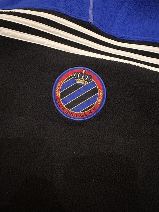 Винтажная флисовая кофта adidas brugge k.v. футбольная