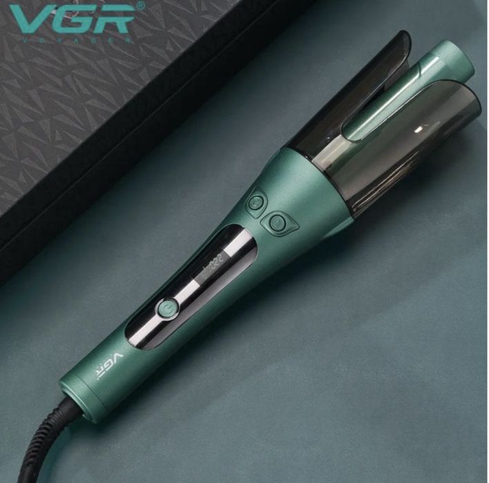 Автоматичний стайлер плойка для завивки волосся з керамічним покриттям VGR V-583 з LED дисплеєм Зелений