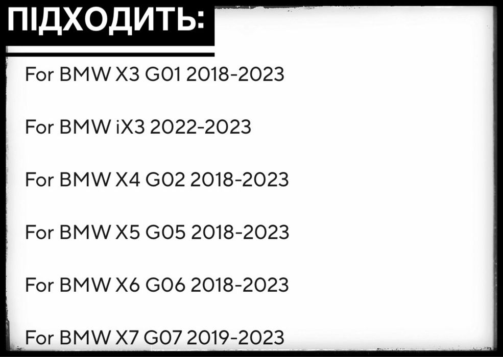 Накладки дзеркал BMW X3 G01  4 G02 X5 G05 X6 G06 X7 G07