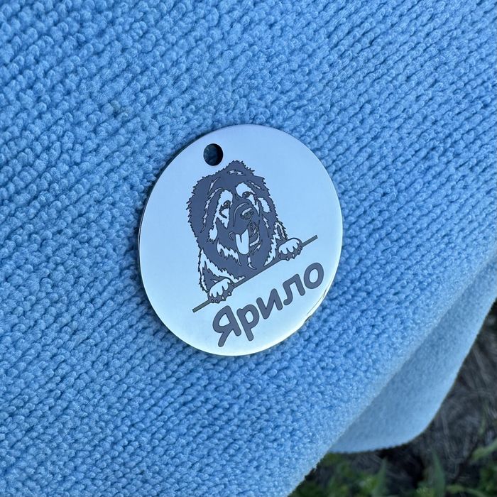 Індивідуальний адресник жетон для тварин з глибоким гравіюванням.